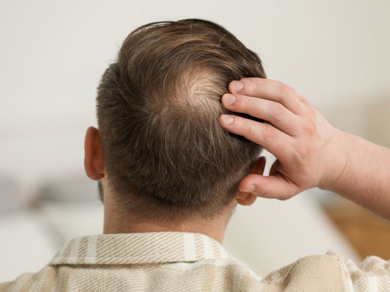 calvície masculina conceito